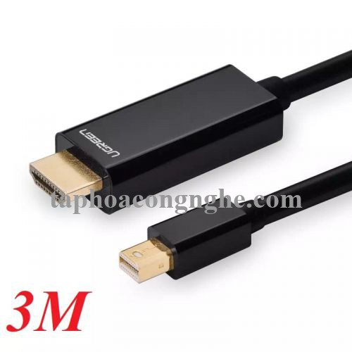 Ugreen 10436 3M màu Đen Cáp chuyển đổi Mini DP sang HDMI hỗ trợ phân phải 1080P MD101 30010436